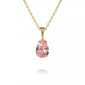 CAROLINE SVEDBOM - PETITE DROP NECKLACE GOLD / LIGHT ROSE