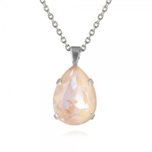 CAROLINE SVEDBOM - MINI DROP NECKLACE RHODIUM / IVORY CREAM DELITE