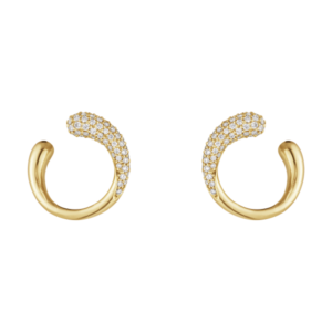 GEORG JENSEN - MERCY örhängen 18K guld med pavéinfattade Diamanter 0.38 ct