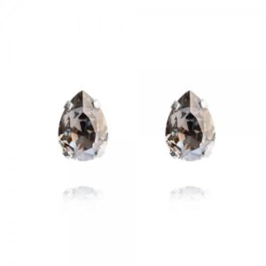 CAROLINE SVEDBOM - PETITE DROP STUD EARRING RHODIUM BLACK DIAMOND