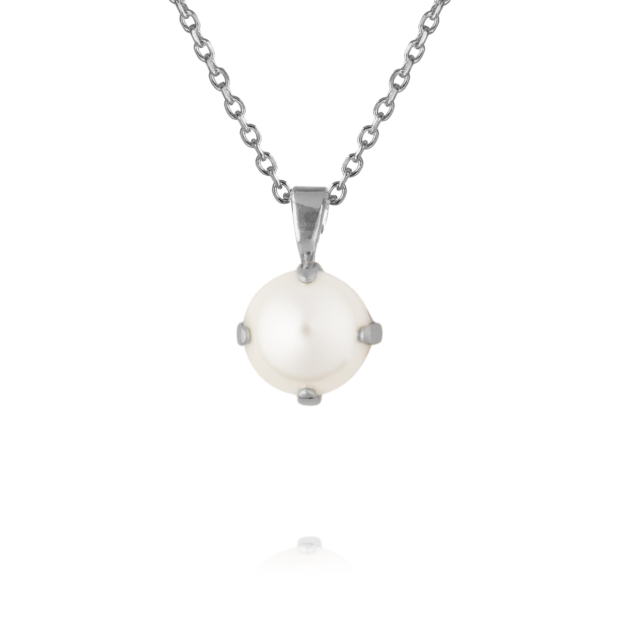 CAROLINE SVEDBOM - CLASSIC PETITE NECKLACE RHODIUM PEARL