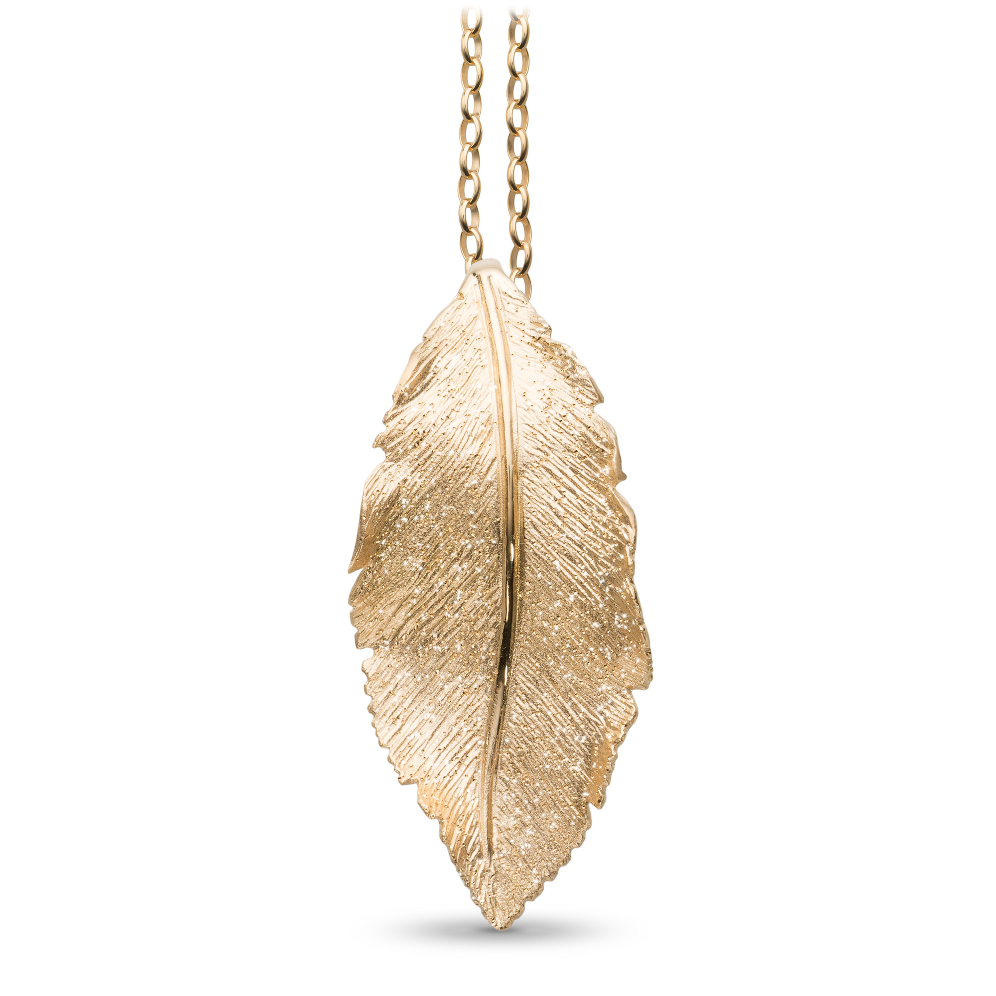 CATWALK EXCLUSIVE - Halsband leaf 925 förgyllt silver