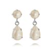 CAROLINE SVEDBOM - MINI DROP EARRINGS RHODIUM LINEN IGNITE