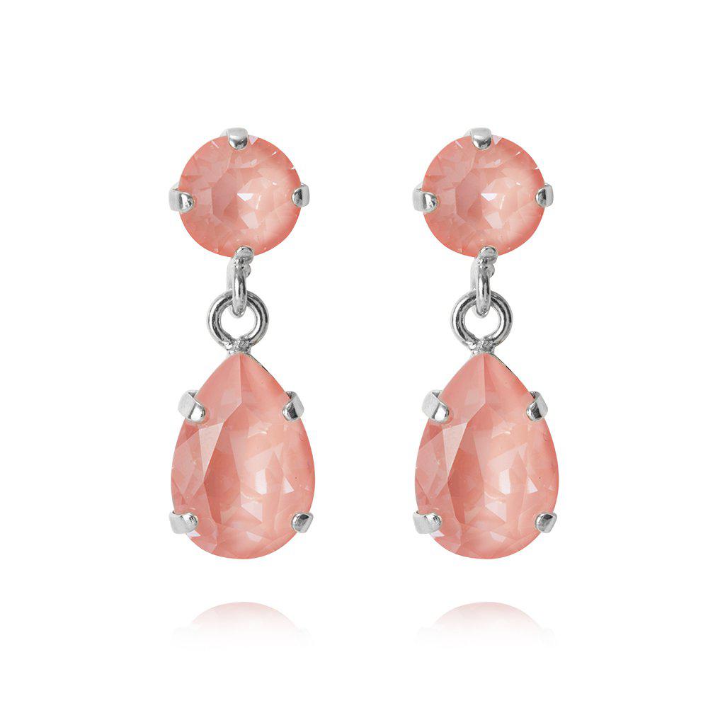 CAROLINE SVEDBOM - MINI DROP EARRINGS RHODIUM FLAMINGO IGNITE