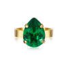 CAROLINE SVEDBOM - MINI DROP RING GOLD MAJESTIC GREEN