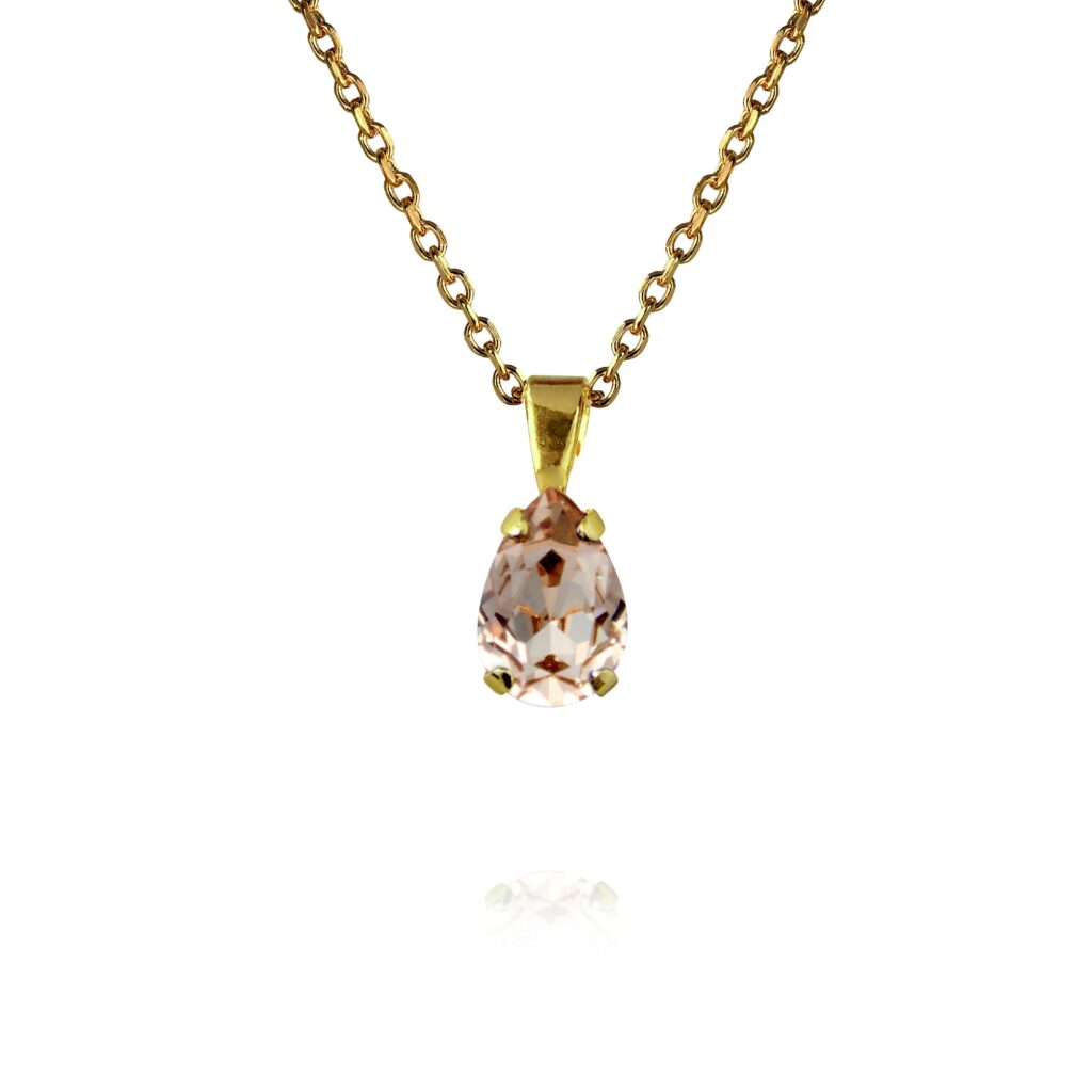 Caroline Svedbom Mini Drop Teardrop Necklace Burgundy
