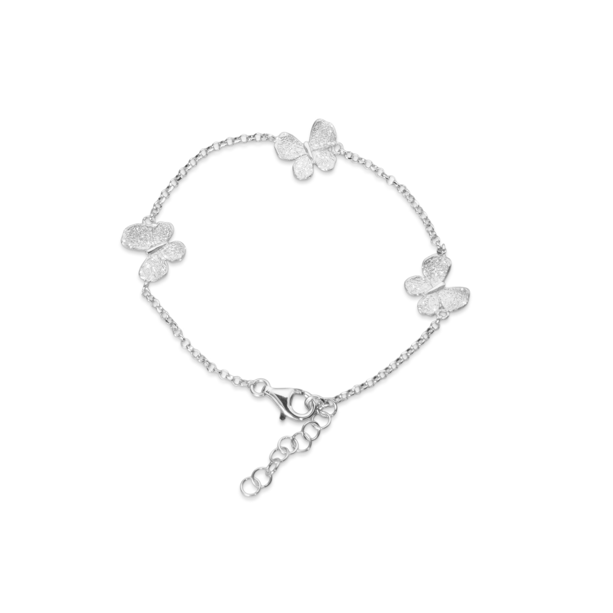 CW - Armband Triple Butterfly 925 rhod silver