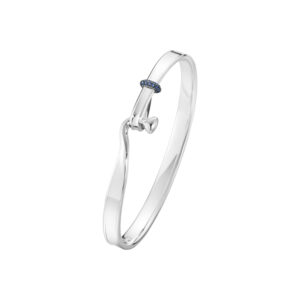 GEORG JENSEN - TORUN BANGLE 204 SILVER BLUE SAPPHIRE 0,08 CT L