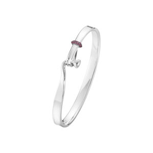 GEORG JENSEN - TORUN BANGLE 204 SILVER PINK SAPPHIRE 0,08 CT M