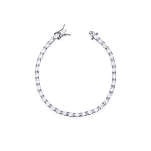 VIDAL & VIDAL - PULS.AG CZ OVAL3X5MM 6,5INCH BRACELET 925 SILVER PLATINUM PLATED