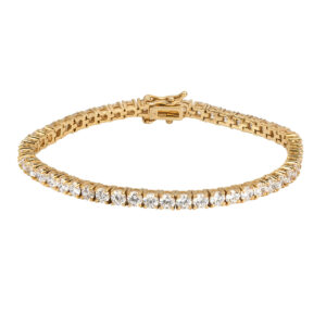 VIDAL & VIDAL - PULSERA CZ-4MM BRACE925 STERLING SILVER 18KT GOLD PLAT