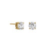 VIDAL & VIDAL - PENDIENTE CZ-6MM EARRINGS 925 STERLING SILVER 18KT GOLD PLATED