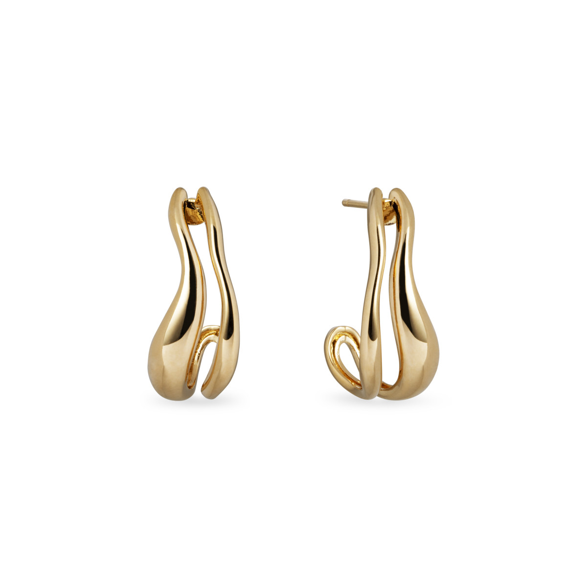 VIDAL & VIDAL - PEND.25MM CHAPADO EARRINGS 18KT GOLD PLATED