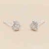 YLVA LI - Diamond pave heart earrings - Silver