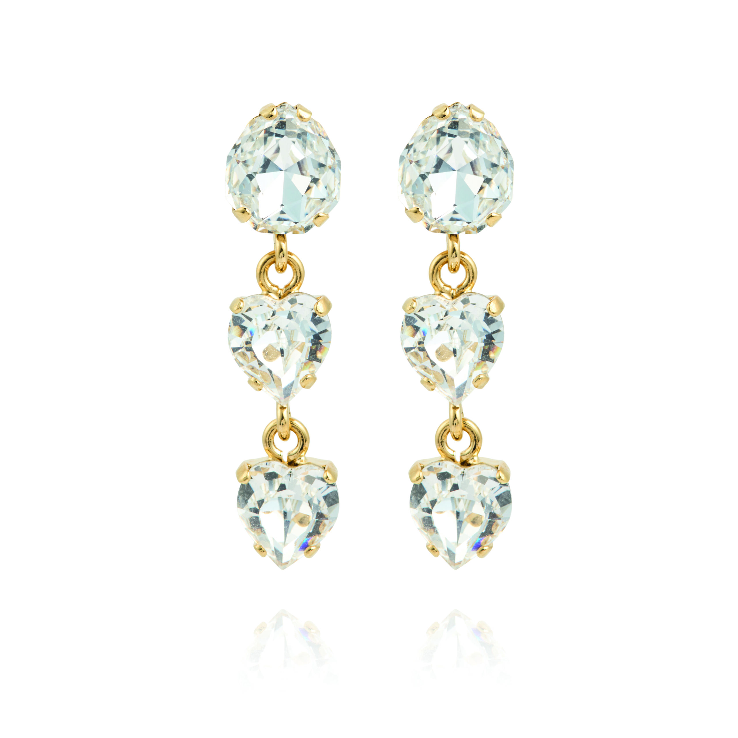 CAROLINE SVEDBOM - LOVE EDIT EARRINGS GOLD CRYSTAL