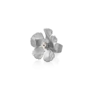 CS - ANEMONE RING RHODIUM CRYSTAL