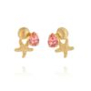 CS - SEASCAPE EARRINGS GOLD ROSE PEACH