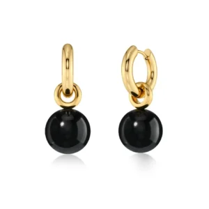 EDBLAD - Aura Hoops L Black Gold