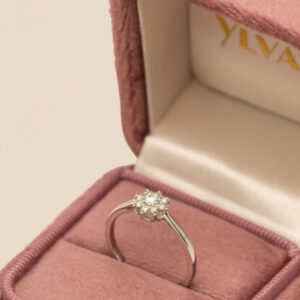 Alternative view of YLVA LI - Princess diamond flower ring