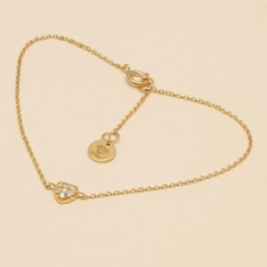YLVA LI - Diamond pave heart bracelet - Gold