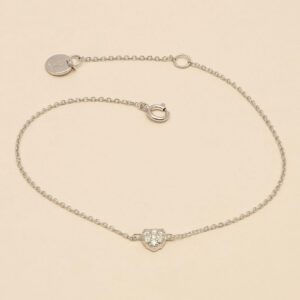 YLVA LI - Diamond pave heart bracelet - Silver