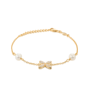 CAROLINA GYNNING - Sparkling Ellipse Mini Pearl Armband