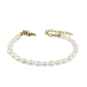 astrid & agnes - PRINCESS Armband Gold/Pearl