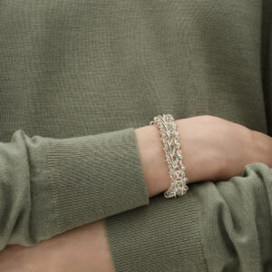 Alternative view of GEORG JENSEN - WEFT BRACELET 663C SILVER DOUBLE LINK