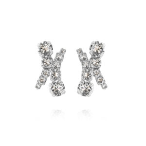 CS - HALO EARRINGS RHODIUM CRYSTAL