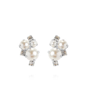 CS - MOLLY EARRINGS RHODIUM PEARL / CRYSTAL