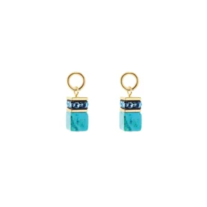 COEUR DE LION - Charm (Paar) Turquoise-Gold