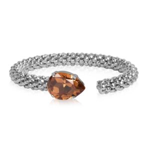 CS - CLASSIC ROPE BRACELET RHODIUM ReC LIGHT SMOKED TOPAZ