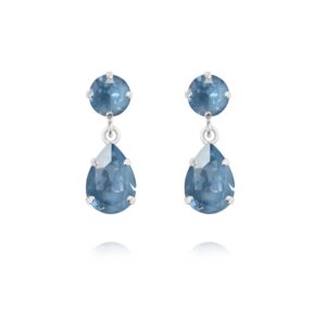 CS - MINI DROP EARRINGS RHODIUM DENIM IGNITE