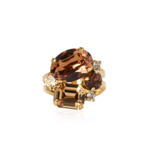 CS - MINI CAROLINA RING GOLD ReC TOPAZ COMBO