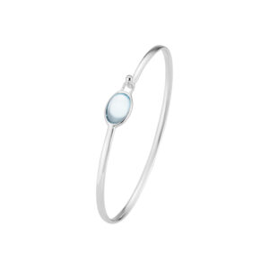 GEORG JENSEN - TORUN ARCHIVE BANGLE 666B SILVER SWISS TOPAZ