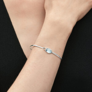 Alternative view of GEORG JENSEN - TORUN ARCHIVE BANGLE 666B SILVER SWISS TOPAZ