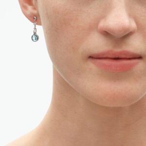 Alternative view of GEORG JENSEN - TORUN ARCHIVE SHORT EARRING 666C SILVER SWISS TOPAZ