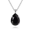CAROLINE SVEDBOM - MINI DROP NECKLACE RHODIUM JET