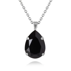 CAROLINE SVEDBOM - MINI DROP NECKLACE RHODIUM JET