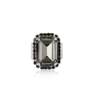 CAROLINE SVEDBOM - LYDIA COCKTAIL RING RHODIUM BLACK DIAMOND