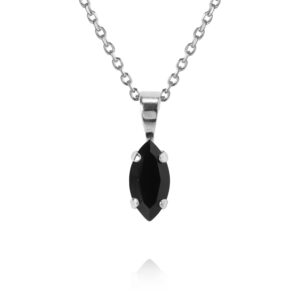 CAROLINE SVEDBOM - PETITE NAVETTE NECKLACE RHODIUM JET