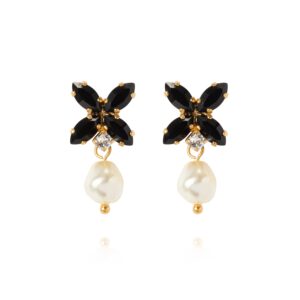 CAROLINE SVEDBOM - STAR PEARL EARRINGSGOLD PEARL / JET