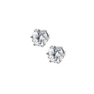 astrid&agnes - JULIE Stud 10mm Örhängen Steel/White