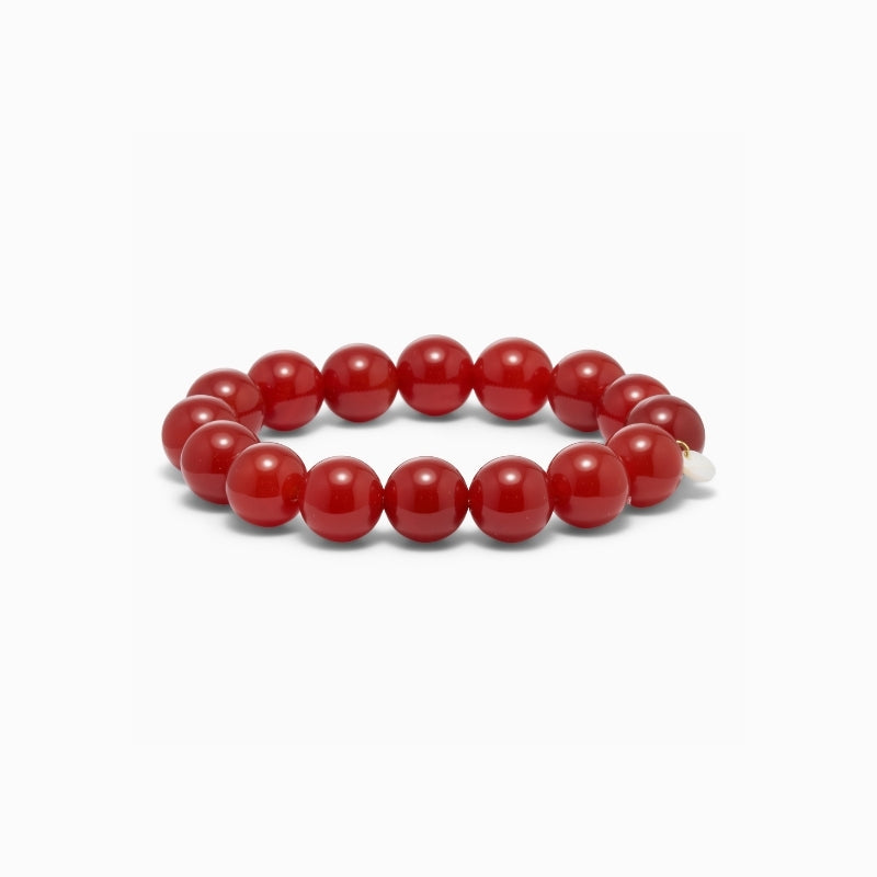 SOï - Chunky Red Jade Stretch Bracelet